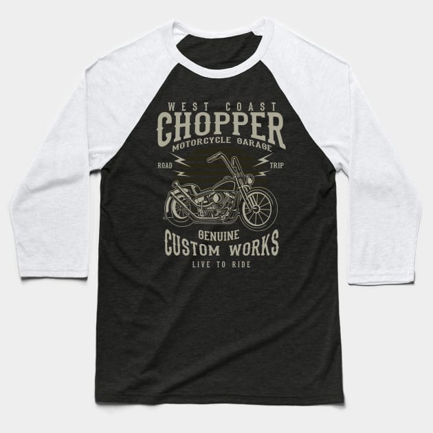 West coast chopper Baseball T-Shirt by royaltee